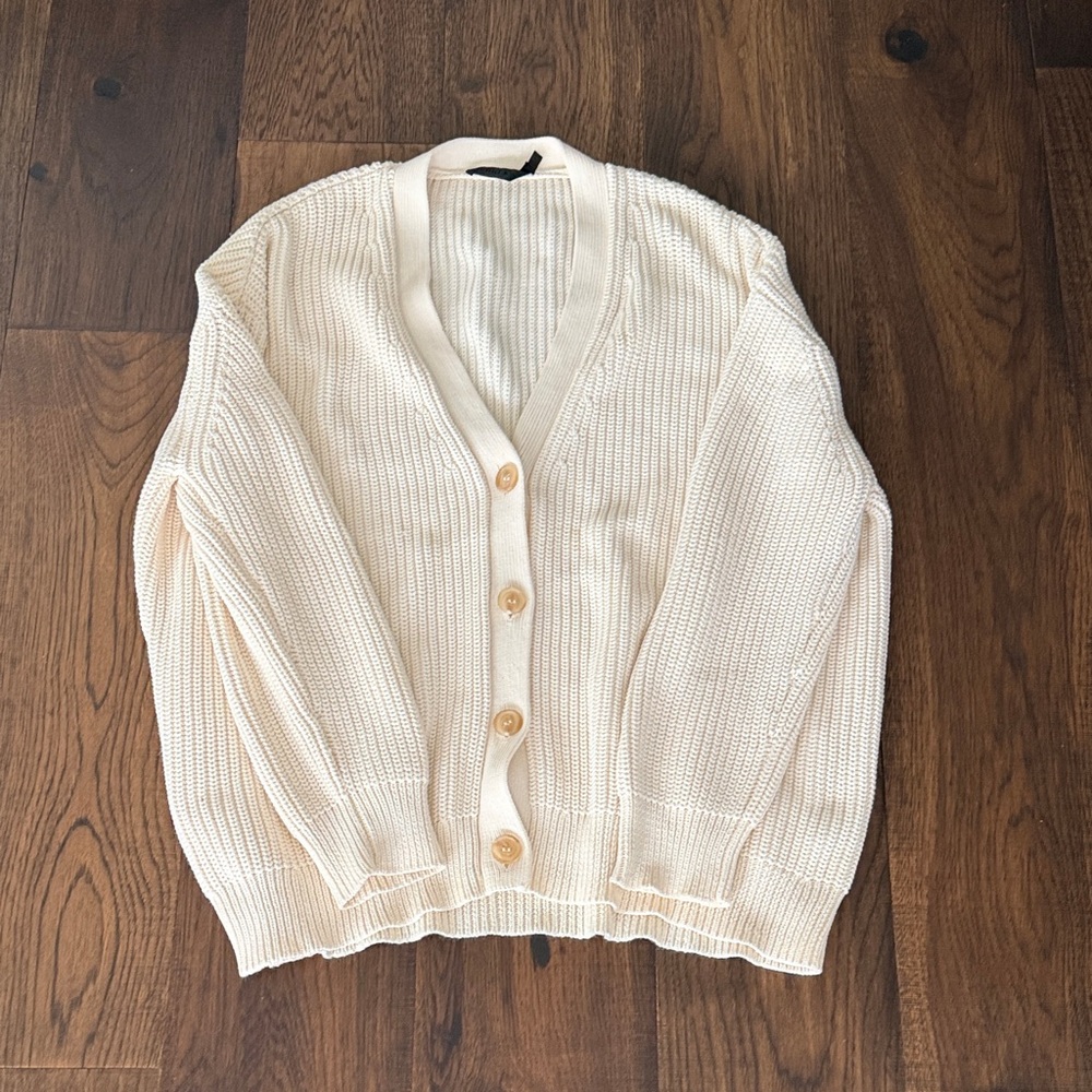 Jenni Kayne Cream Cotton Cocoon Cardigan